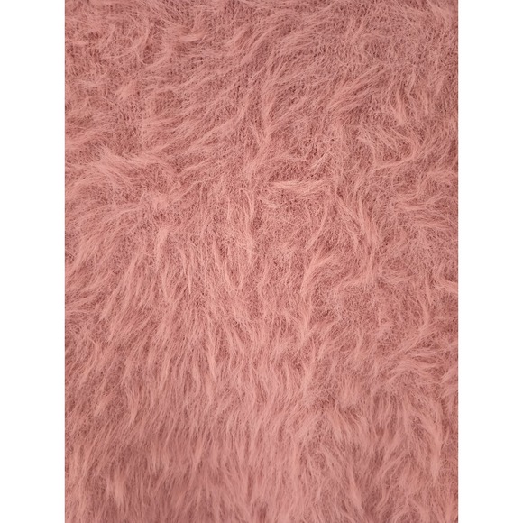 Free People Women's Size XS Pink Faux Fur Teddy Open Cardigan Sweater Pockets - Picture 14 of 14